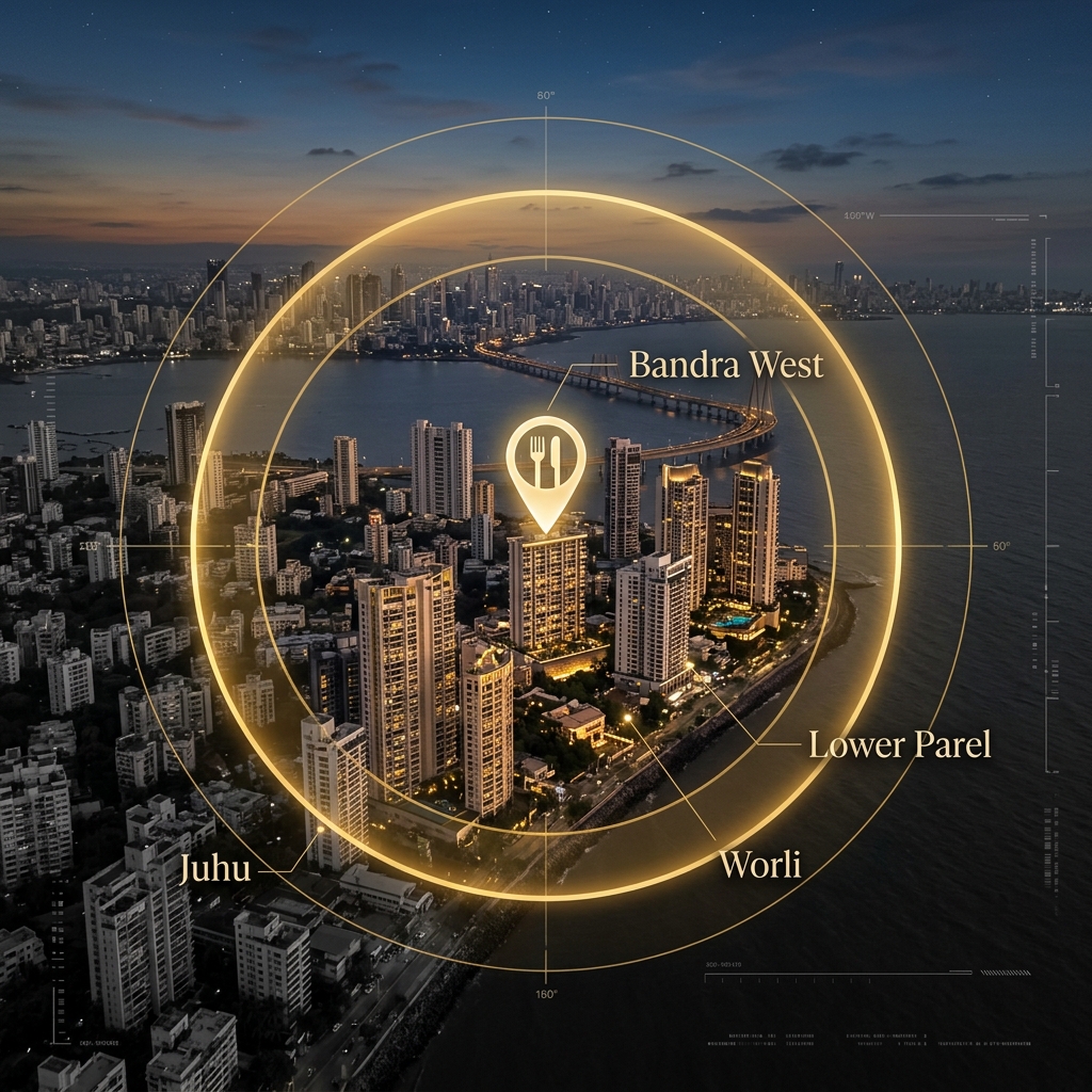 Geographic micro-targeting map for fine dining Meta Ads - Restaurant Meta Ads India | ThePieCraft